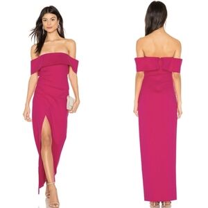 REVOLVE NBD Stella Rosa Off Shoulder Gown Fuchsia Pink Women's Small NWT